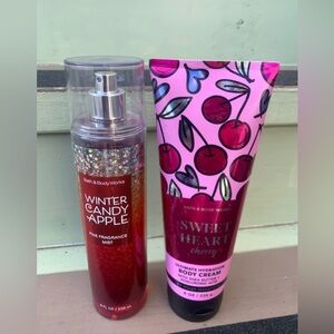 Bath & Body Works Winter Candy Apple and Sweet Heart Cherry bundle